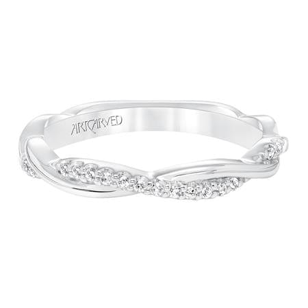 18K White Gold Twist Diamond Band