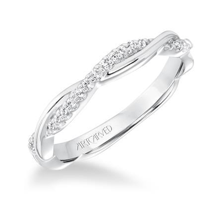 18K White Gold Twist Diamond Band