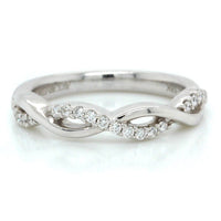 18K White Gold Diamond Twist Wedding Ring