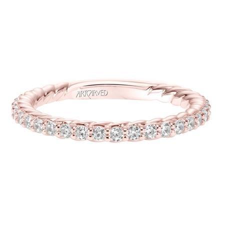 18K Rose Gold Shared Prong Diamond Band