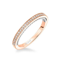 18K Rose Gold Bead Set Diamond Band