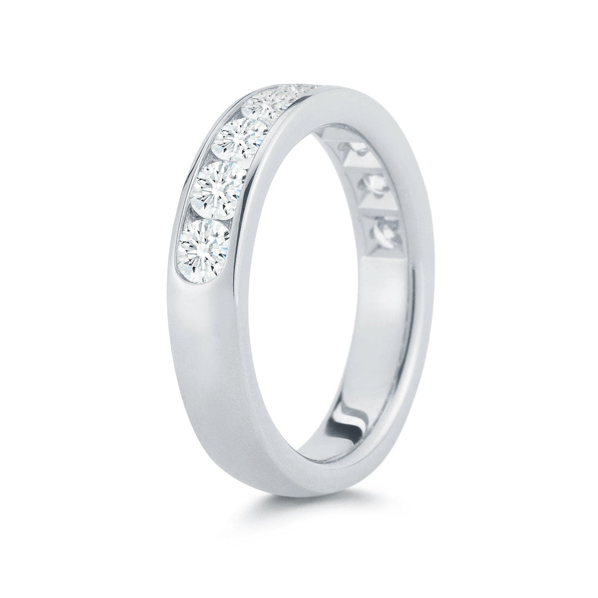 18K White Gold Channel Set Diamond Band