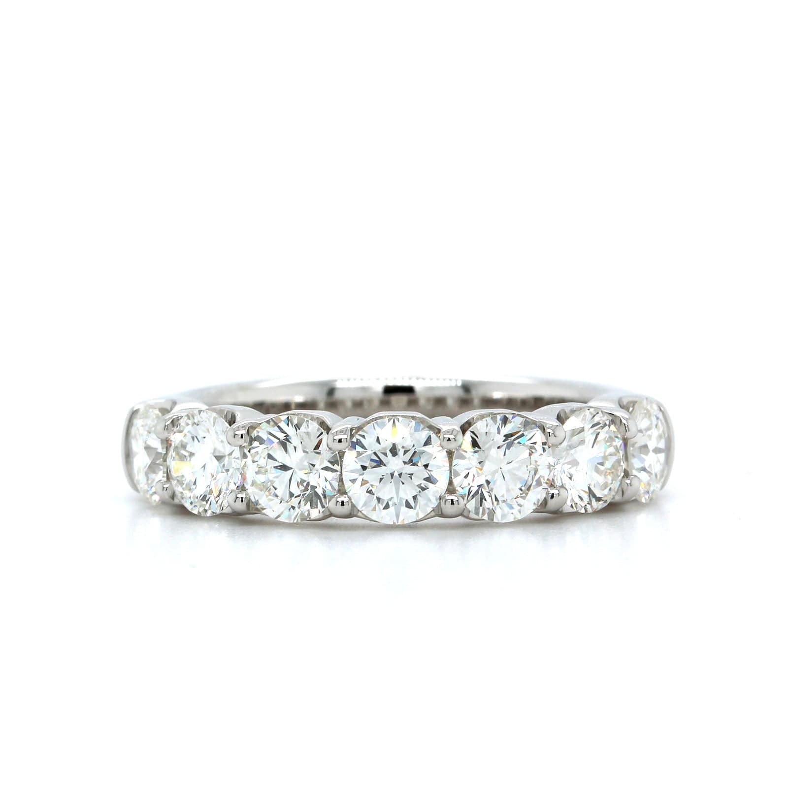polygon ring | gokstone Images High Quality Grahic 18K White Gold Seven Stone Prong Set Wedding Ring – Long's Jewelers