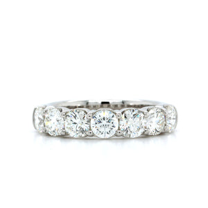 18K White Gold Seven Stone Prong Set Wedding Ring