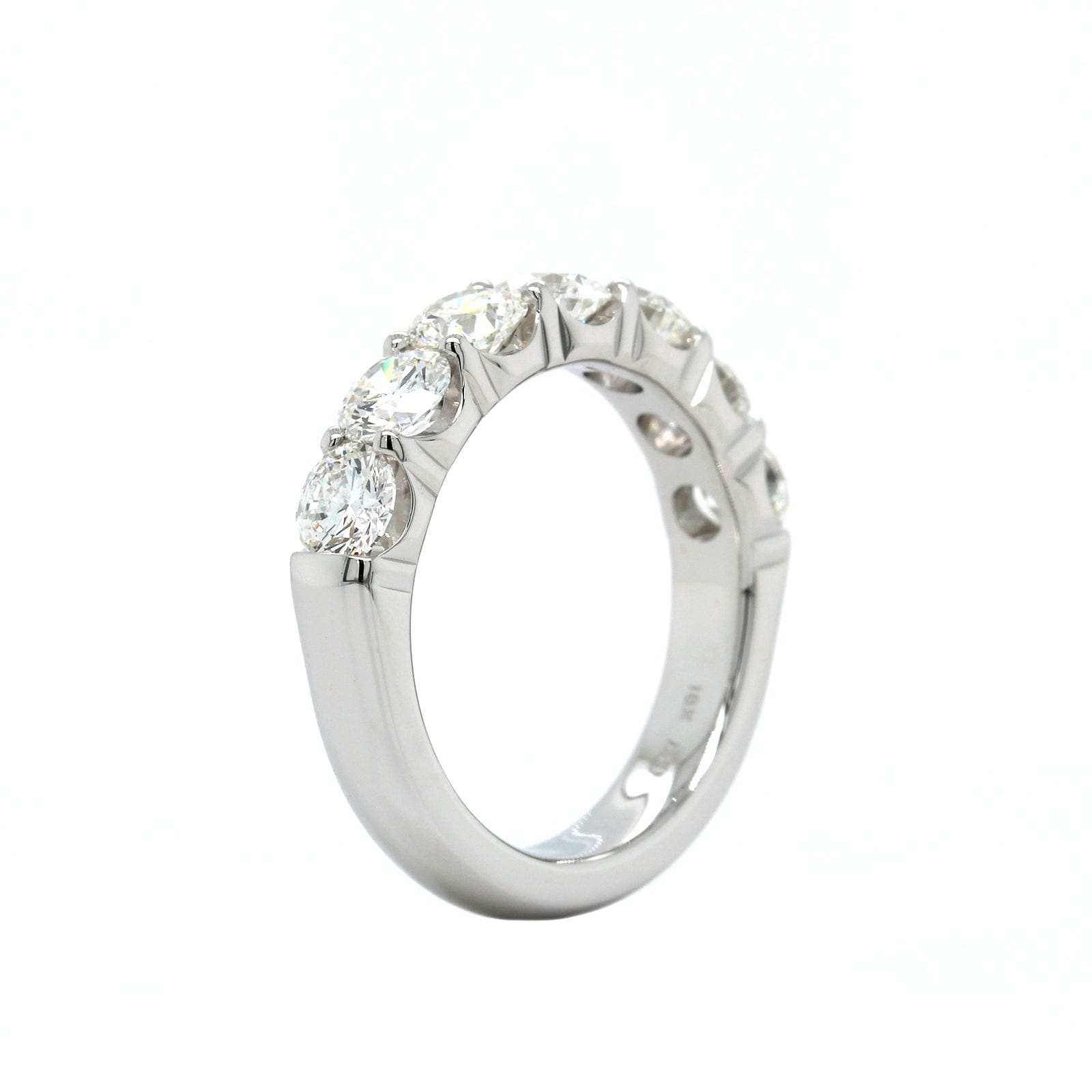 polygon ring | gokstone Images High Quality Grahic 18K White Gold Seven Stone Prong Set Wedding Ring – Long's Jewelers