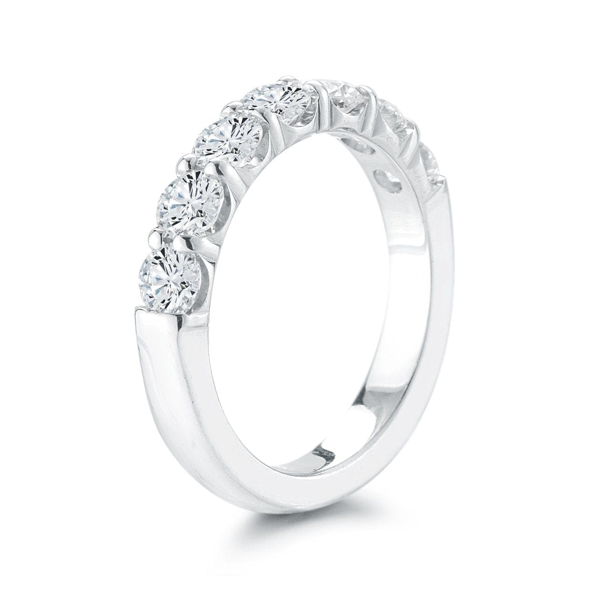 polygon ring | gokstone Images High Quality Grahic 18K White Gold Seven Stone Prong Set Wedding Ring – Long's Jewelers