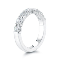 18K White Gold Seven Stone Prong Set Wedding Ring