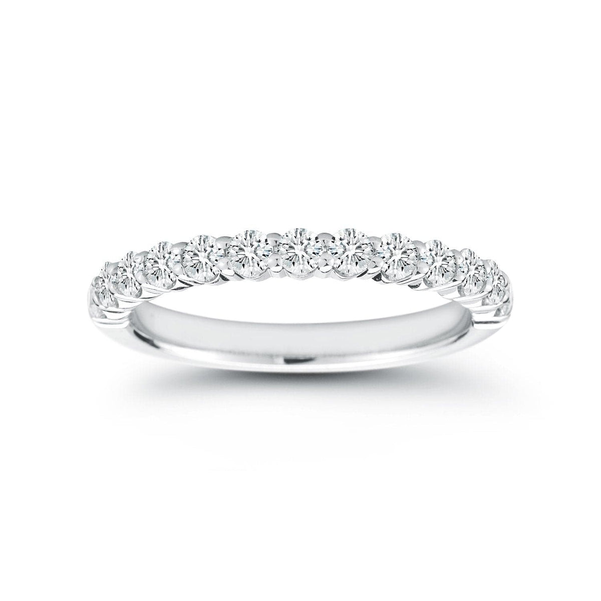 18K White Gold 13 Stone Round Diamond Wedding Ring