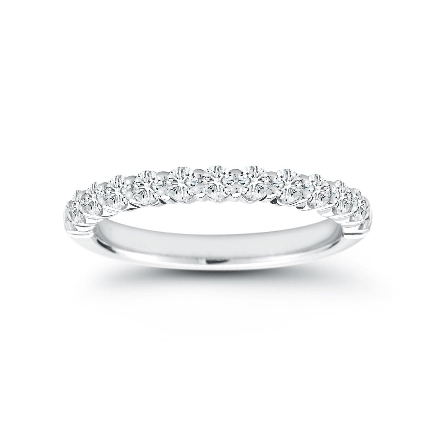 18K White Gold 13 Stone Round Diamond Wedding Ring