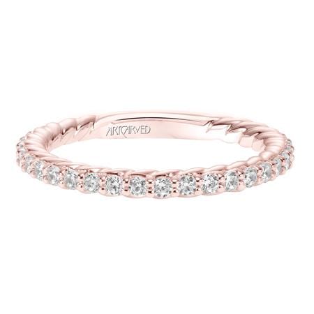 18K Rose Gold Shared Prong Diamond Band