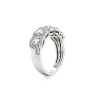 18K White Gold 5 Stone Diamond Halo Band