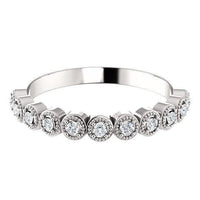 18K White Gold Bezel Milgrain Diamond Band