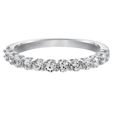 Platinum Shared Prong Diamond Band
