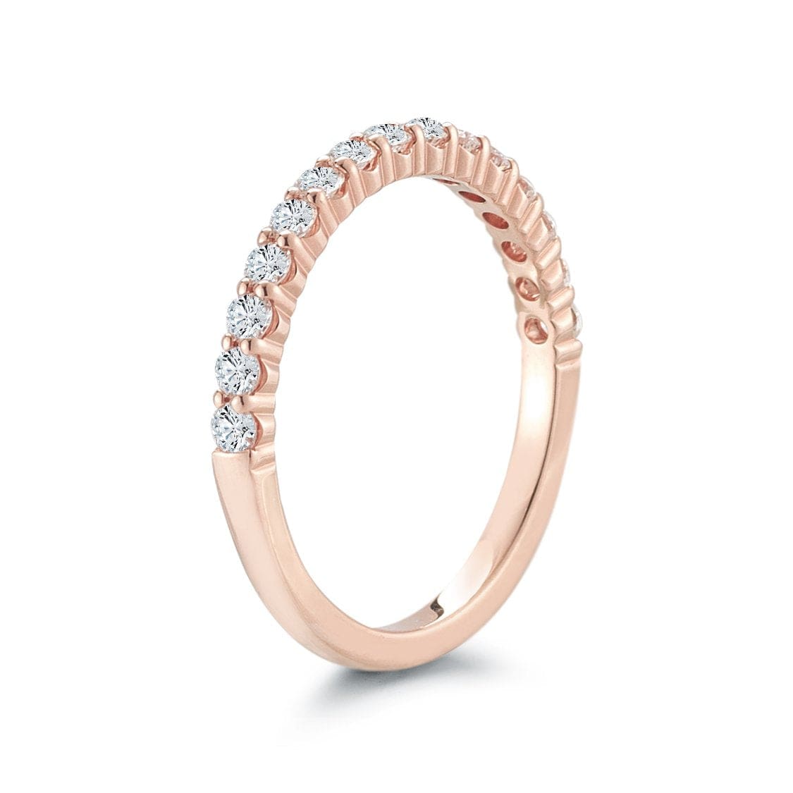 18K Rose Gold Shared Prong Diamond Band