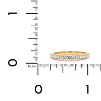 18K Yellow Gold 15 Stone Prong Set Diamond Wedding Ring