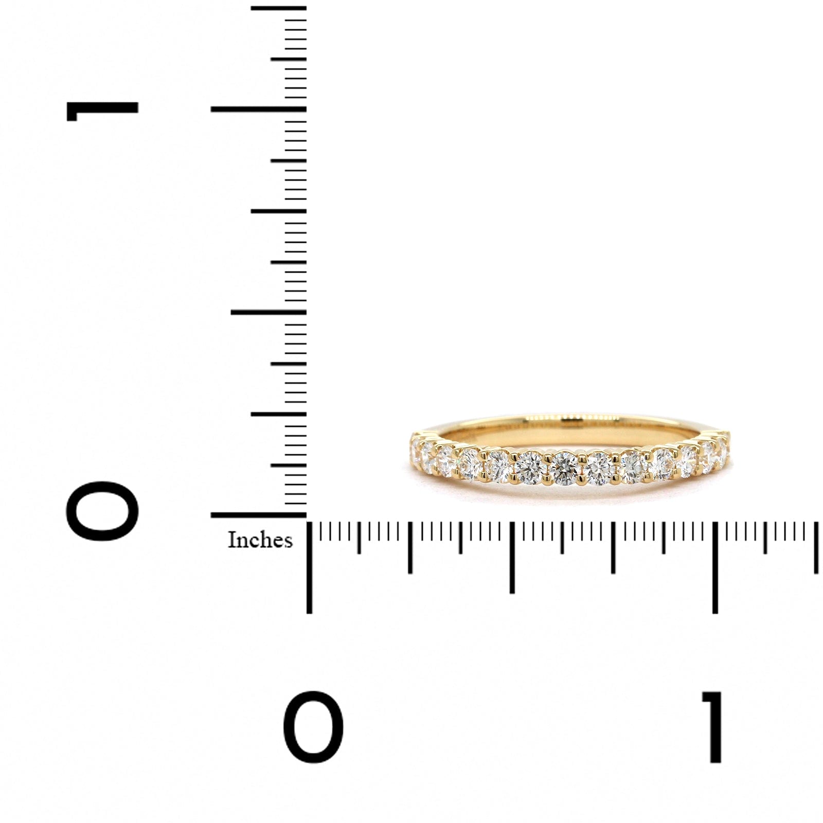 18K Yellow Gold 15 Stone Prong Set Diamond Wedding Ring