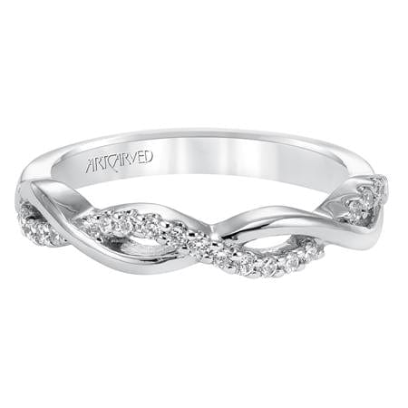 Platinum Twist Halfway Diamond Band