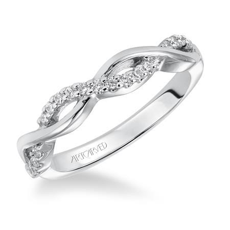 Platinum Twist Halfway Diamond Band – Long's Jewelers