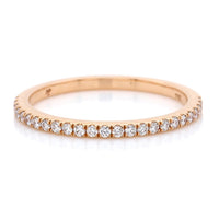 18K Rose Gold Micro Pave Diamond Wedding Band