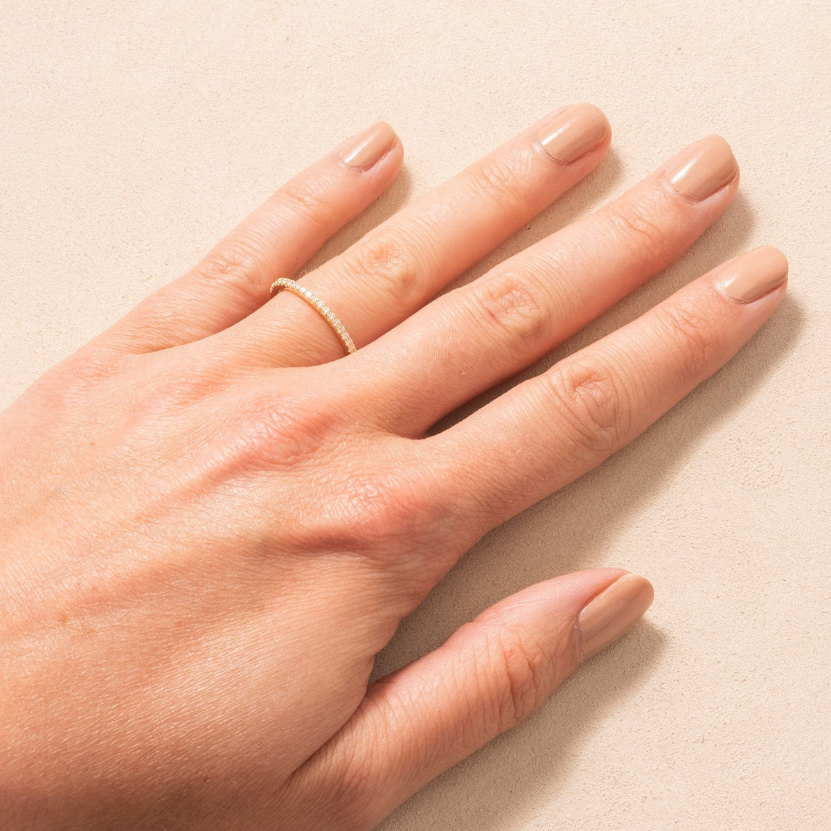 18K Yellow Gold Pave Diamond Band