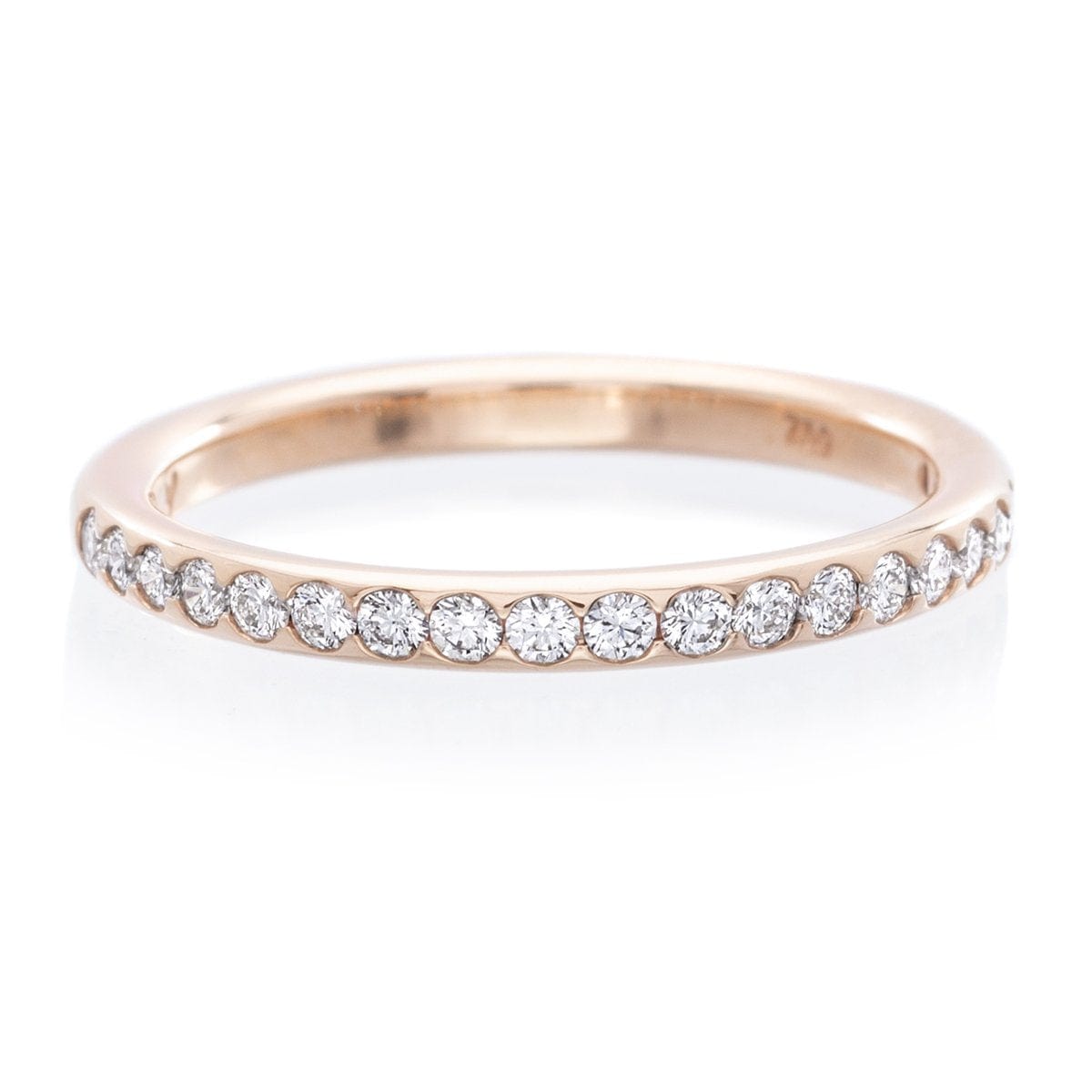 18K Rose Gold Shared Prong Diamond Wedding Band