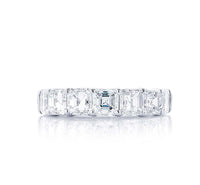 Platinum Square Emerald Cut Diamond Band