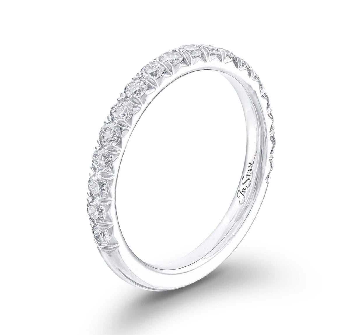 Platinum Shared Prong Diamond Band