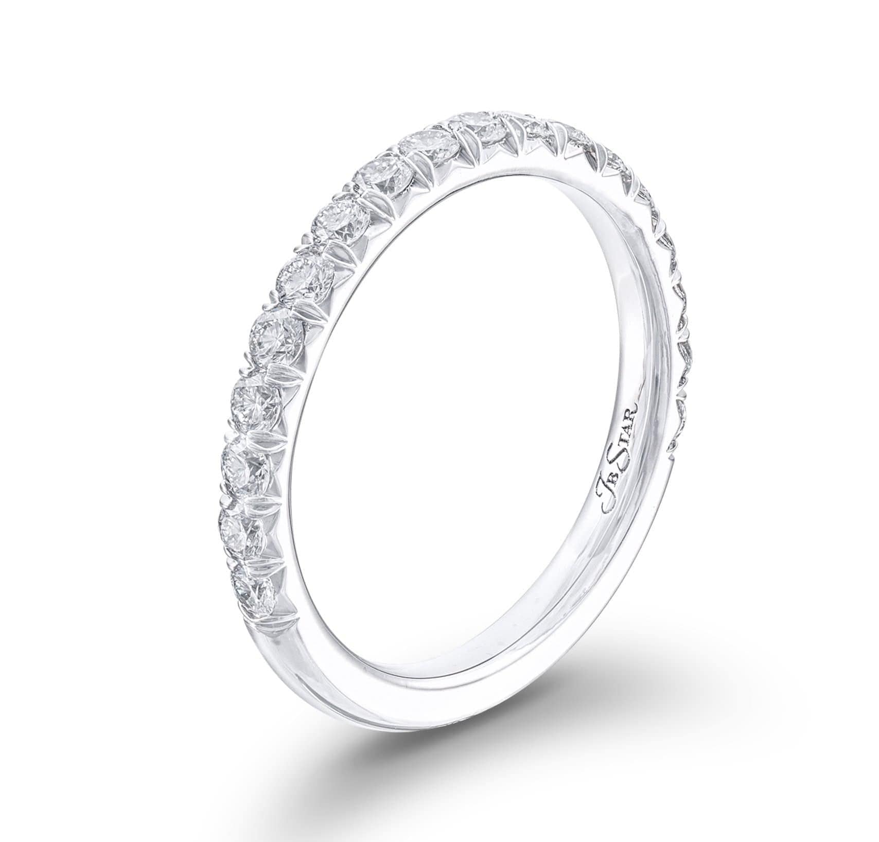 Platinum Shared Prong Diamond Band