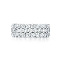 18K White Gold 3 Row Diamond Band