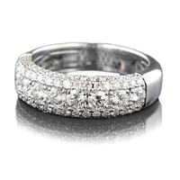 14K White Gold Round Diamond Band