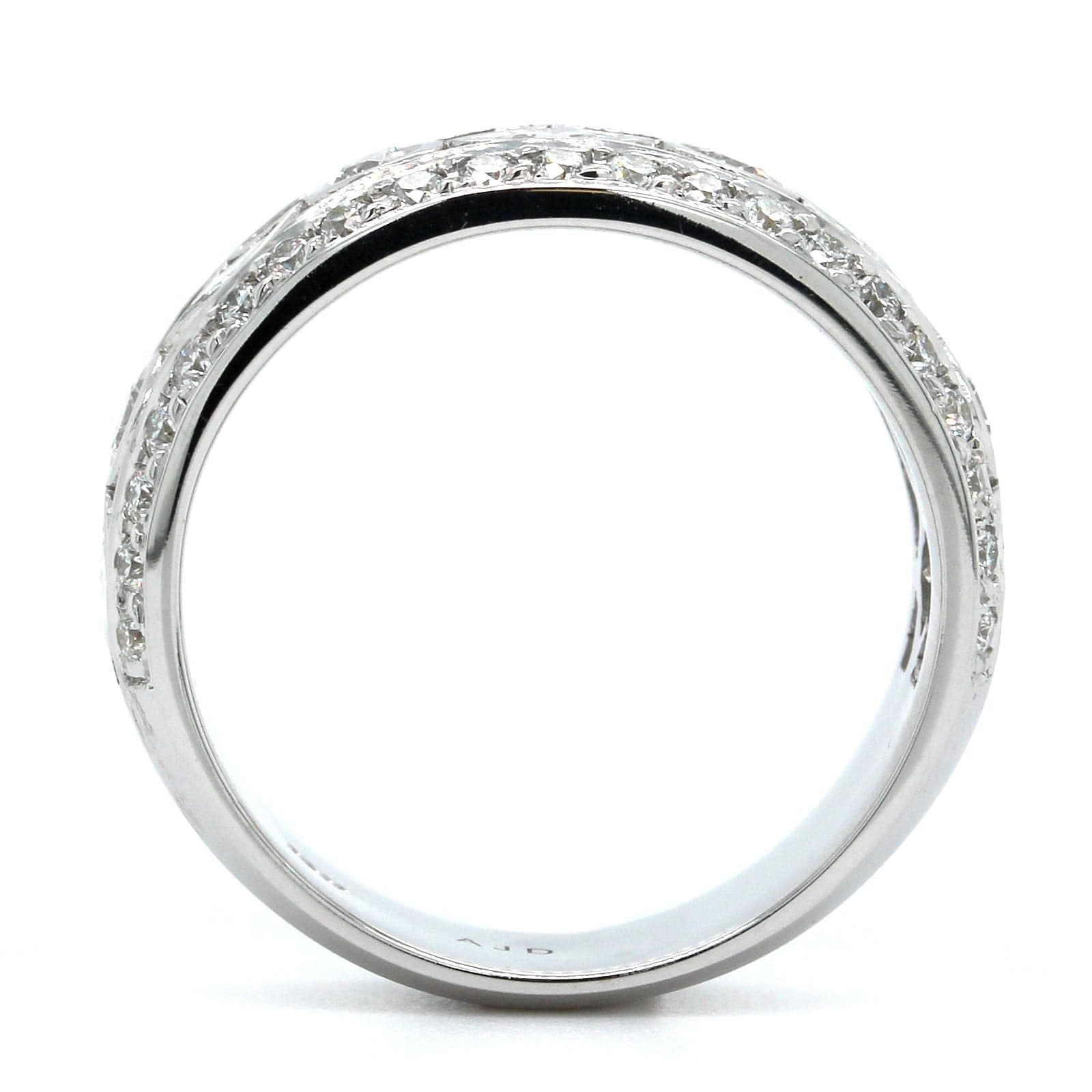 18K White Gold Round and Princess Cut Diamond Band, Longs Jewelers
