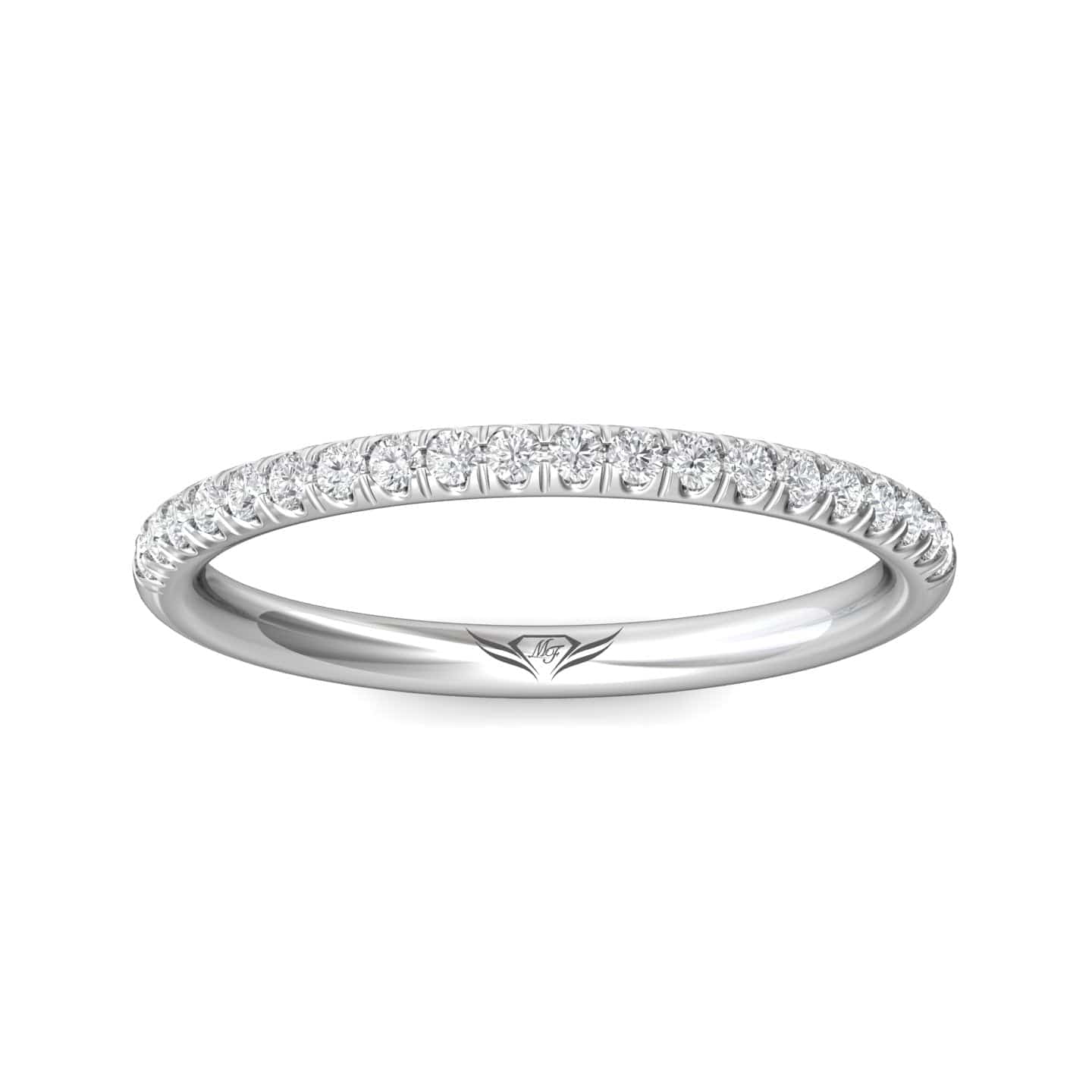 18K White Gold Diamond Wedding Band