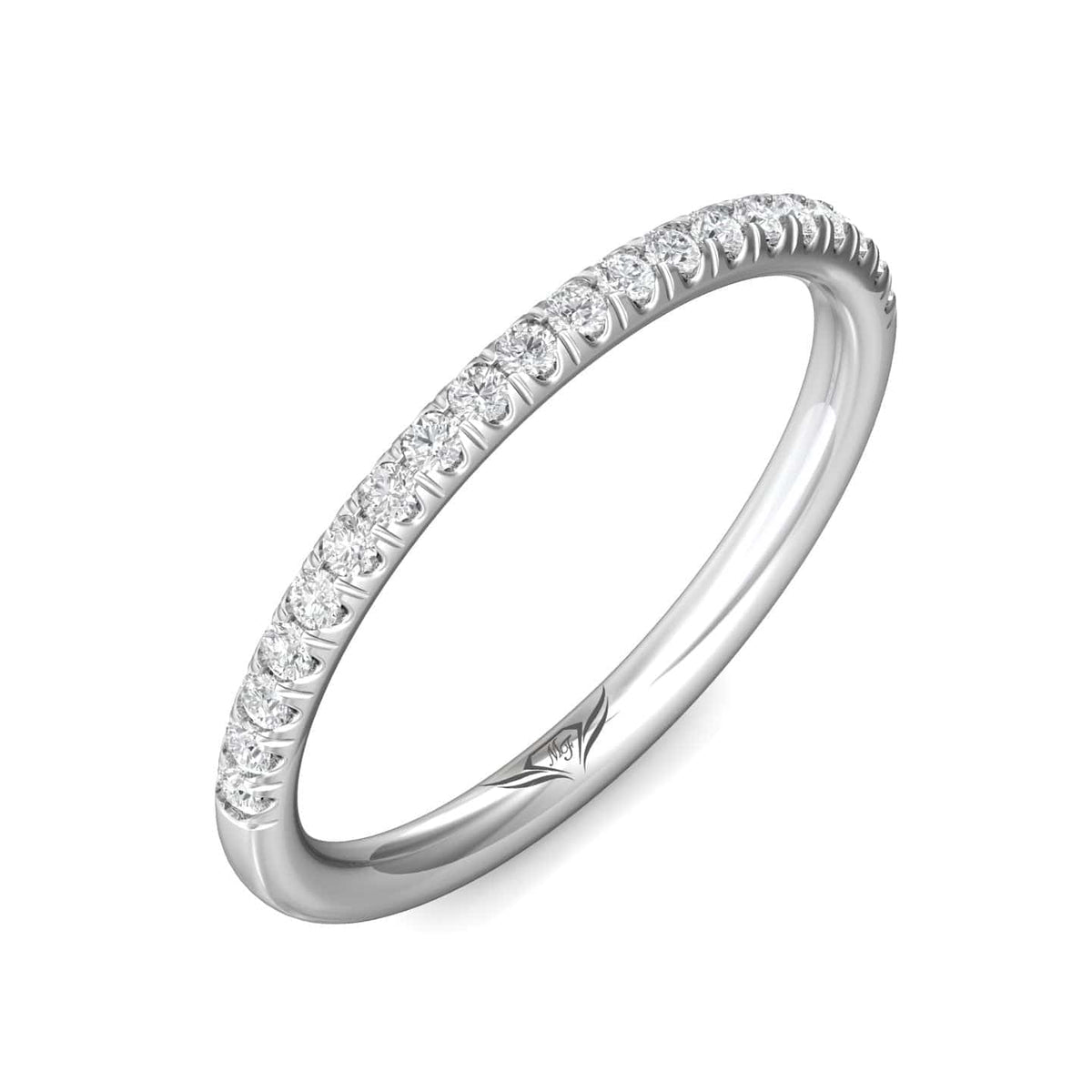 18K White Gold Diamond Wedding Band