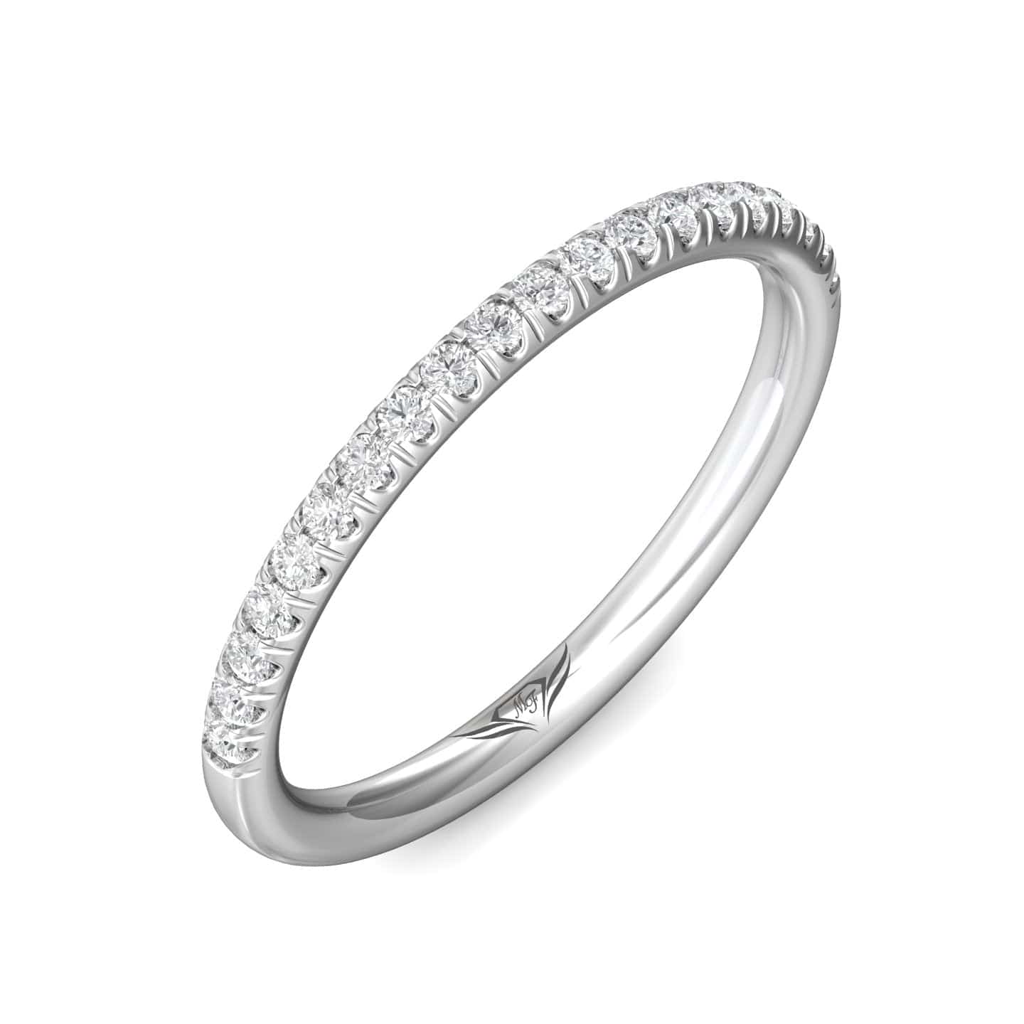 18K White Gold Diamond Wedding Band