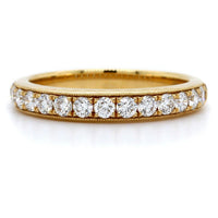 18K Yellow Gold Diamond Milgrain Band
