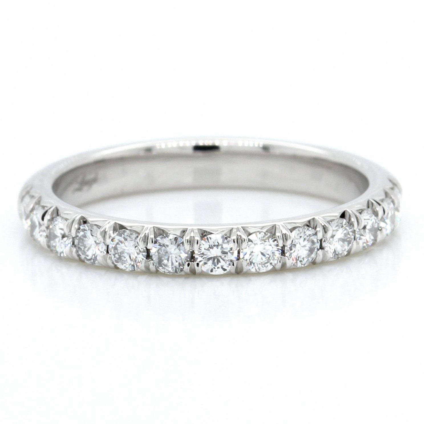 Platinum Flush Fit French Cut Diamond Band