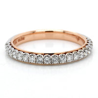 18K White Gold and 14K Rose Gold Engraved Diamond Band