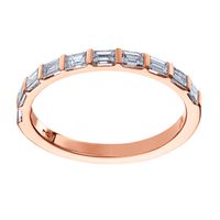 18K Rose Gold Baguette Diamond Band