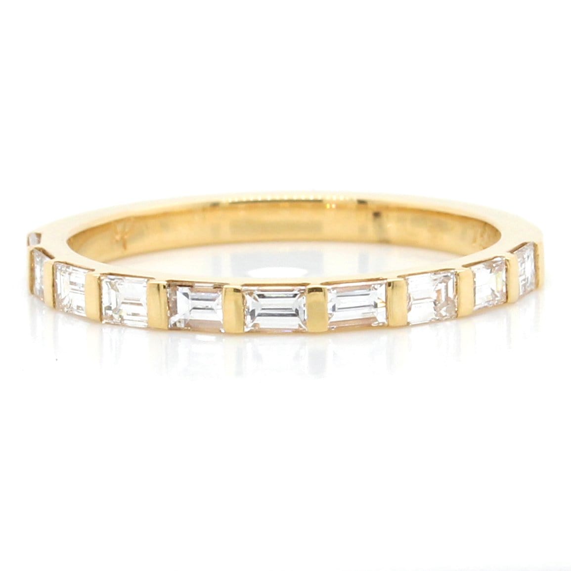 18K Yellow Gold Baguette Diamond Wedding Ring
