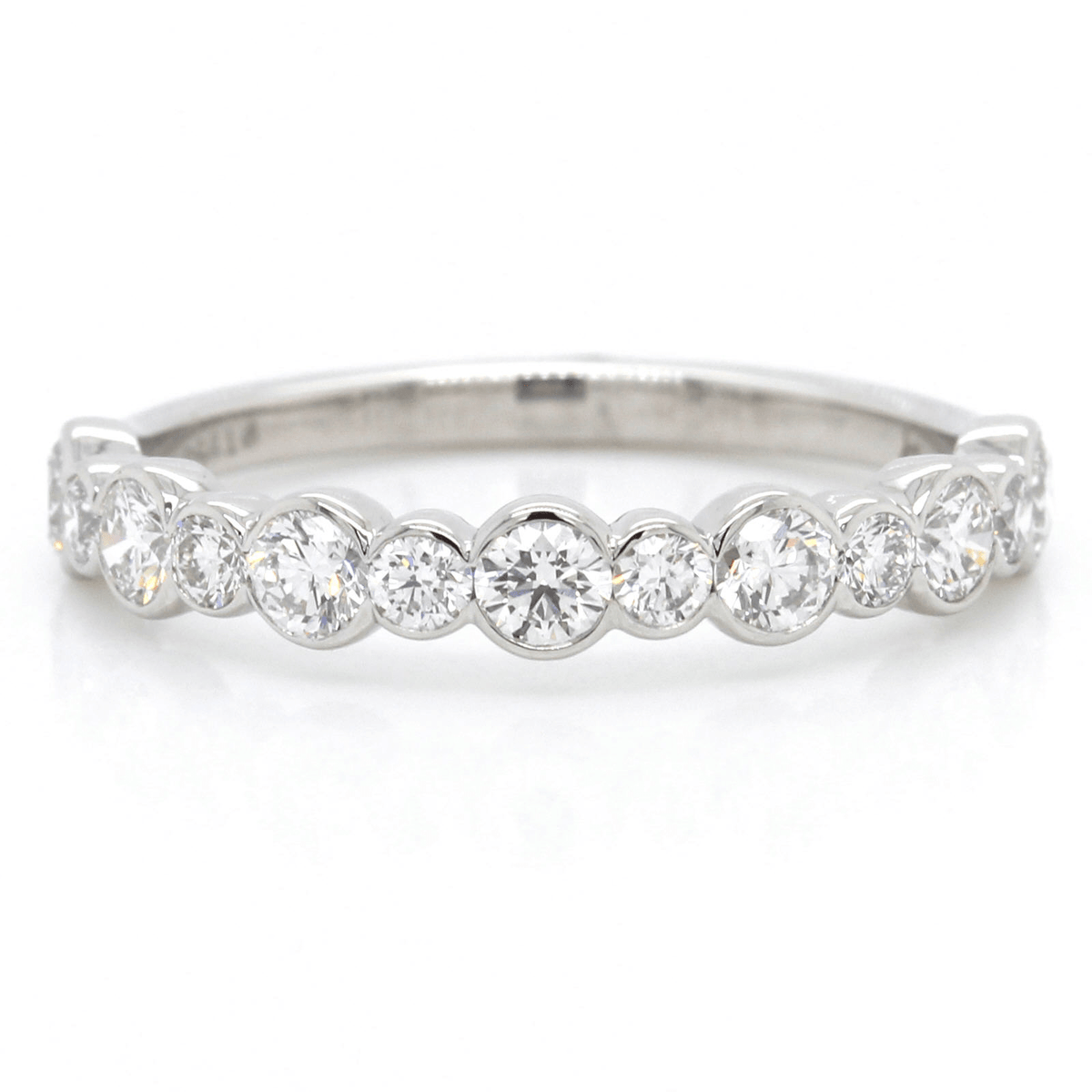 Platinum Semi Bezel Set Diamond Band
