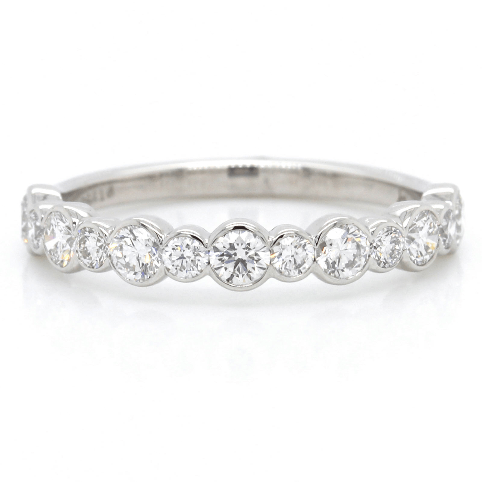 Platinum Semi Bezel Set Diamond Band