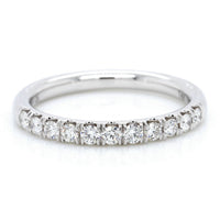18K White Gold Prong Set Diamond Band