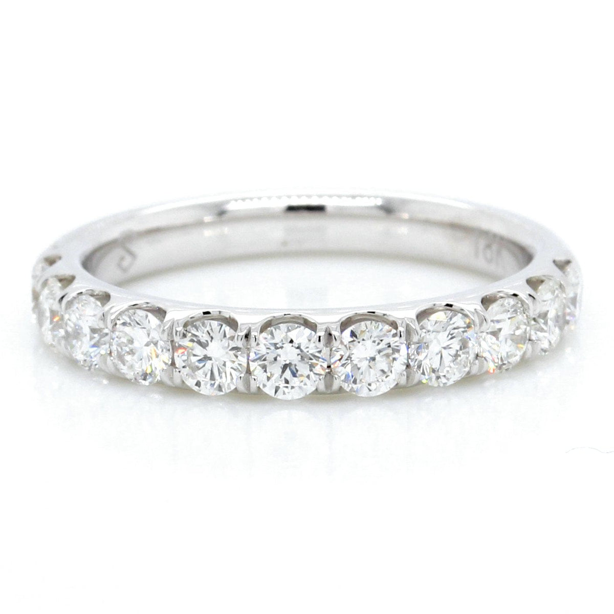 18K White Gold Prong Set Diamond Band