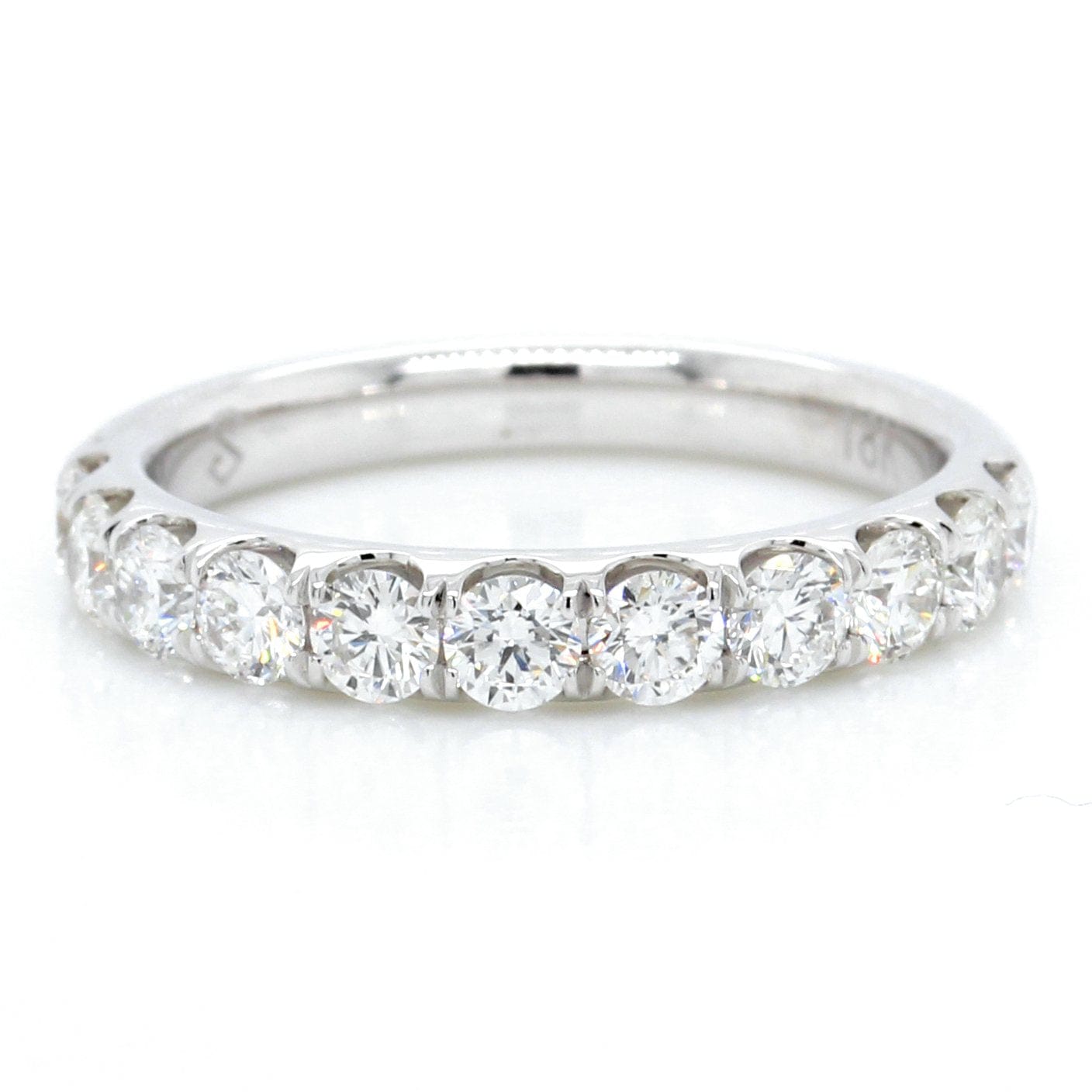 18K White Gold Prong Set Diamond Band