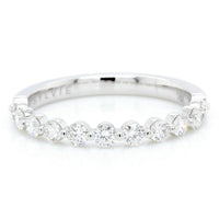 18K White Gold Shared Prong Diamond Band