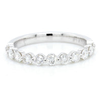 18K White Gold Shared Prong Diamond Band