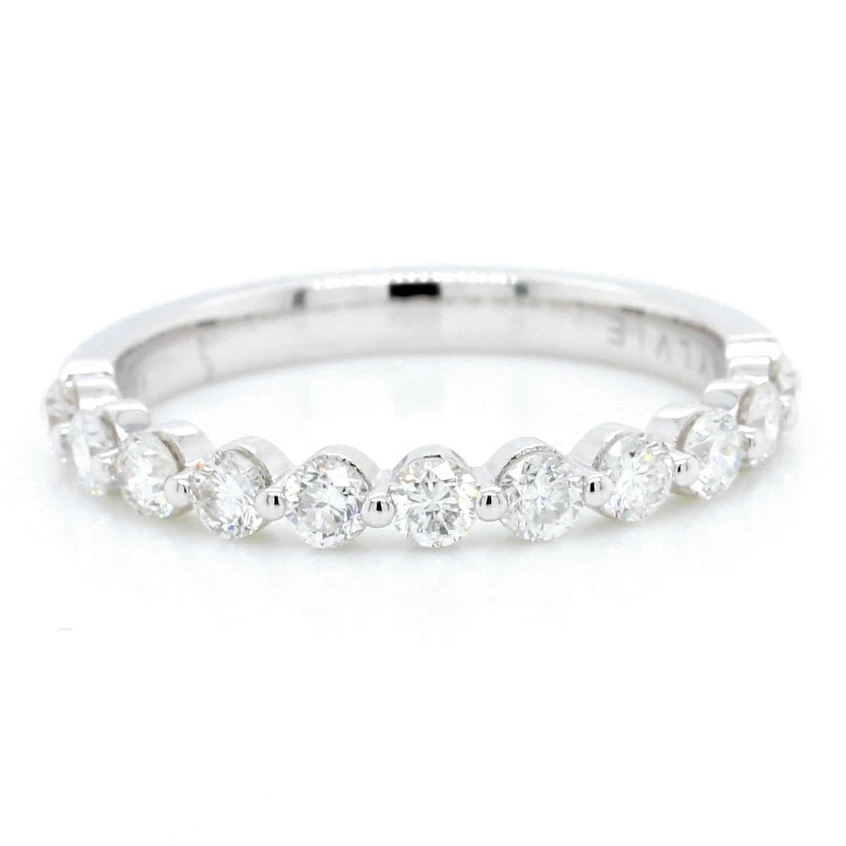 18K White Gold Shared Prong Diamond Band