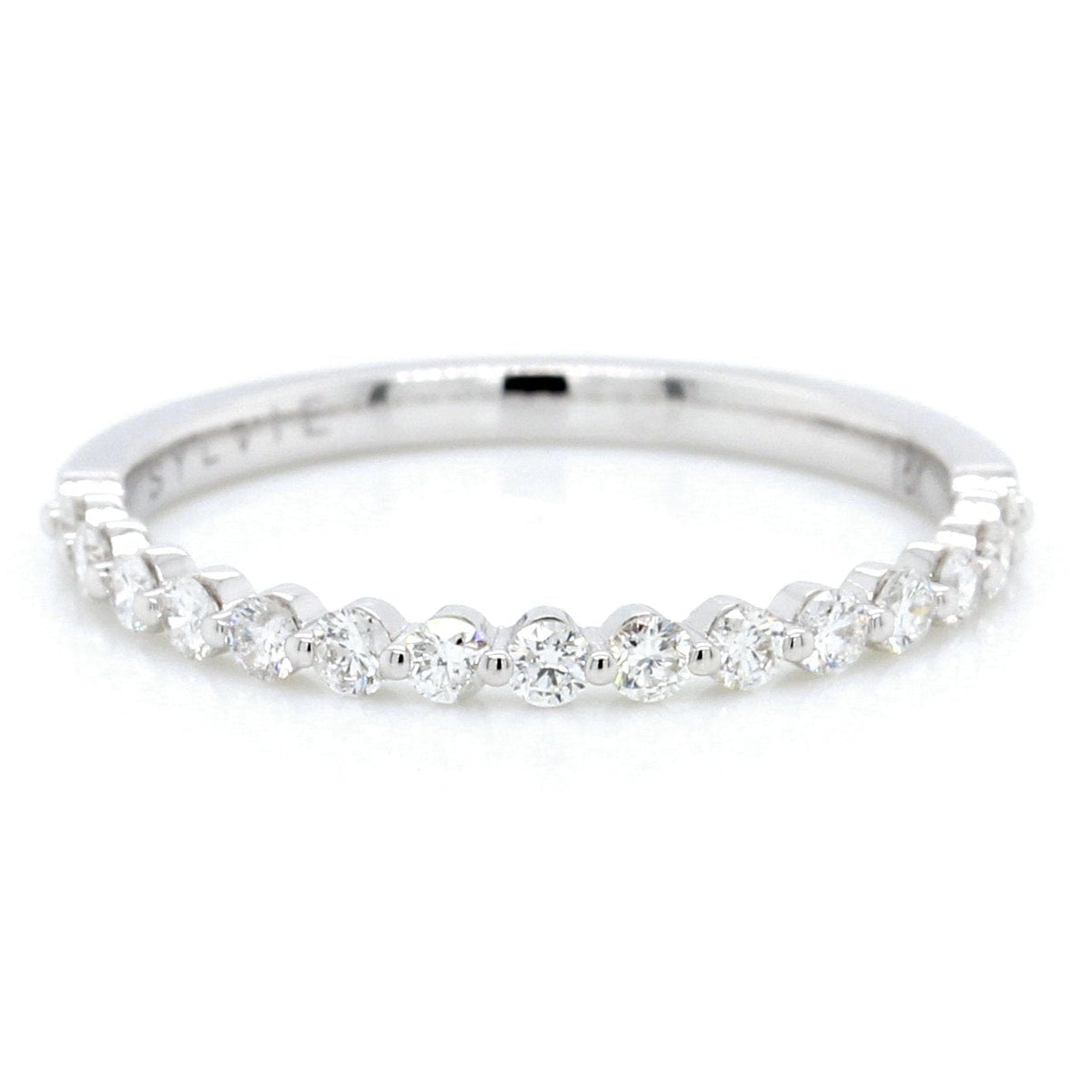 18K White Gold Shared Prong Diamond Band