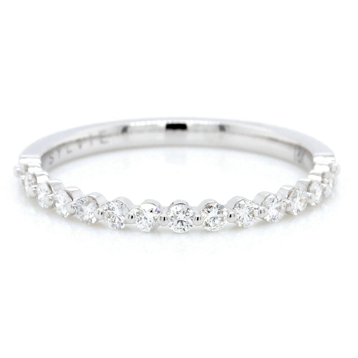 18K White Gold Shared Prong Diamond Band