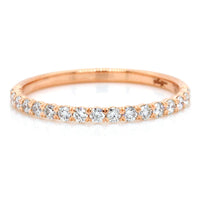 18K Rose Gold New Aire Silk Prong Band